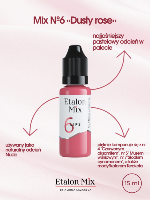 Pigment do ust Etalon Mix 6 „Pudrowa róża”