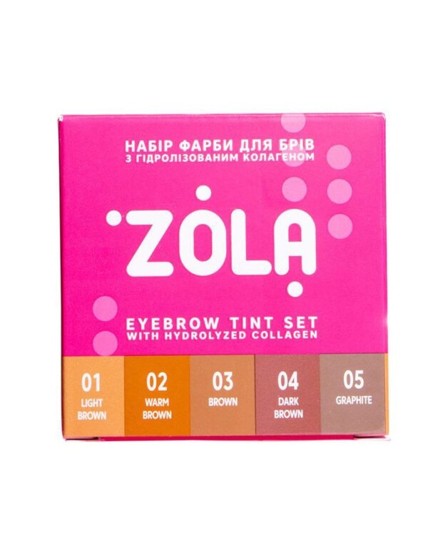 ZOLA Zestaw Farb do Brwi z Kolagenem w Saszetkach 5×5 ml(5 KOLORÓW)